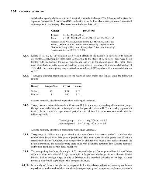 Biostatistics