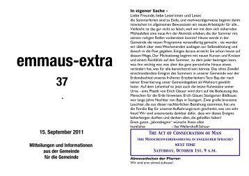 emmaus-extra - Die Christengemeinschaft