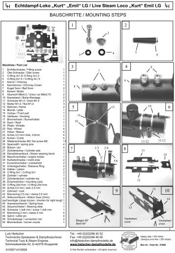 „Kurt“ „Emil“ I,G / Live Steam Loco „Kurt“ Emil I,G BAUSCHRITTE ...