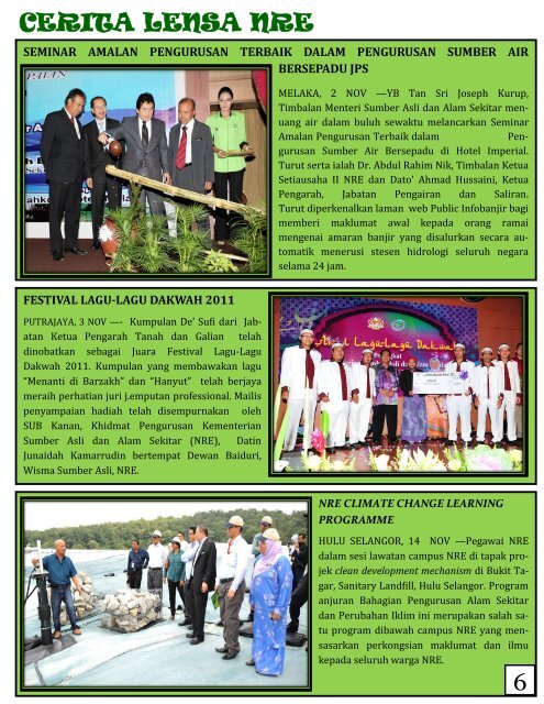 Sambutan Hari Sungai Sedunia 2011 e-BULETIN NRE