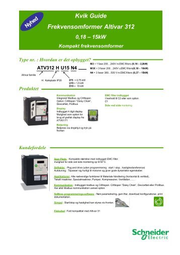 Kvik Guide Frekvensomformer Altivar 312 - Schneider Electric