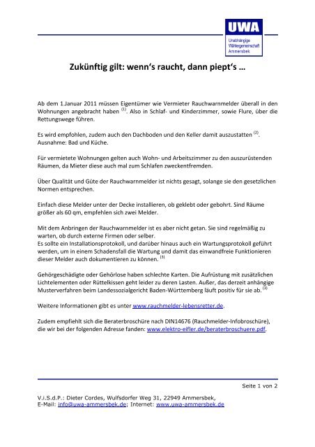 Banzai Primitive Prämedikation wartung rauchmelder mieter Switzerland -  mmv-kumberg.at