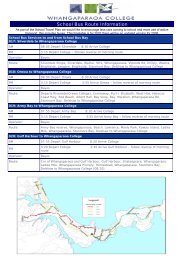 School Bus Route Information - Whangaparaoa College