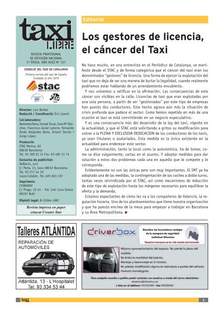 Los gestores de licencia, el cÃ¡ncer del Taxi - Stac