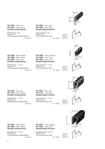 4 461 0025 Farbe: grau Flexibler Kantenschutz Flexible Edge ...