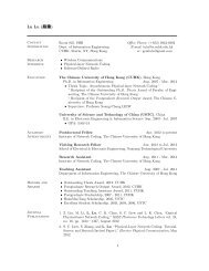 Curriculum Vitae - Dept. of IE, CUHK Personal User Web Server ...