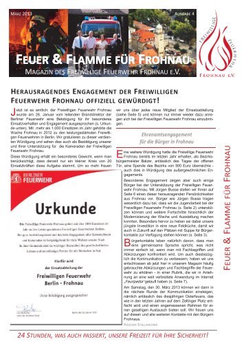 Feuer und Flamme (pdf) - Freiwillige Feuerwehr Frohnau