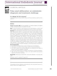 Pulp canal obliteration: an endodontic diagnosis and treatment ...