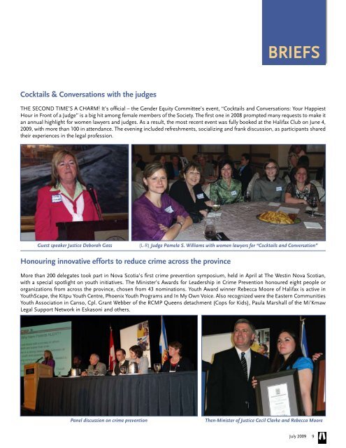 SR Vol 27 No 3, July 2009 - Nova Scotia Barristers' Society