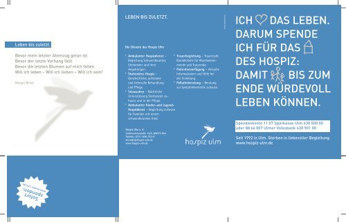 Download Spendenflyer - Ulmer Hospiz Stiftung