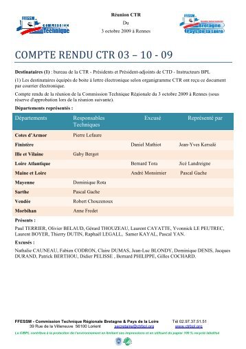 Compte rendu CTR du 3 octobre 2009 - Commission technique ...