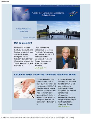 CEP Newsletter - CEP, the European Organisation for Probation