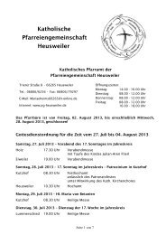 Kirchliche Nachrichten August 2013 - Pfarreiengemeinschaft ...