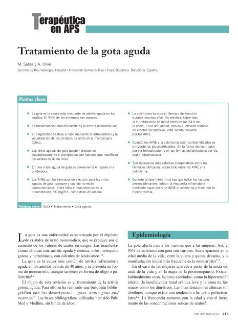 Tratamiento de la gota aguda - Cimerman