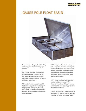 Gauge Pole Float Basin - HMT
