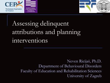 Assessing delinquent attributions and planning interventions