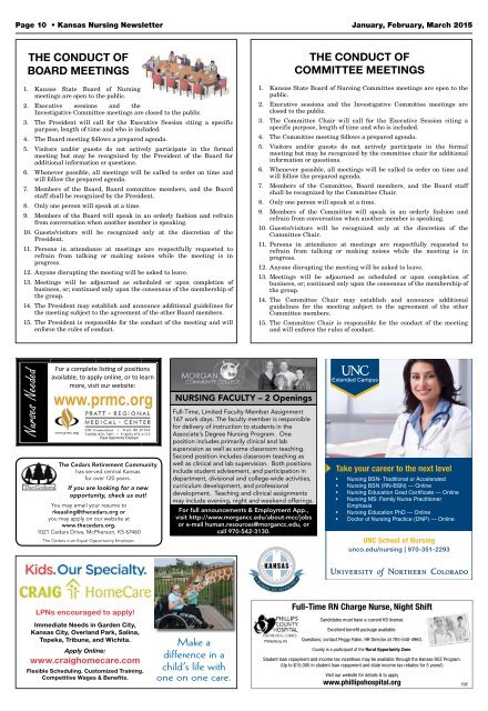 Kansas Nursing Newsletter - January 2015