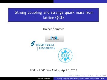 Strong coupling and strange quark mass from lattice ... - IFSC - USP
