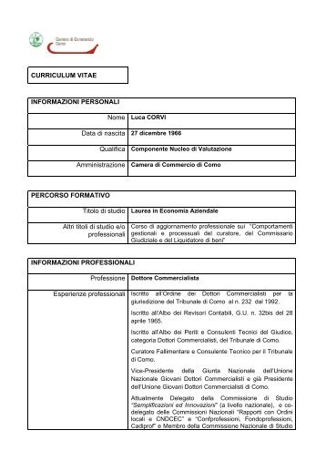 CURRICULUM VITAE INFORMAZIONI PERSONALI Data di nascita ...