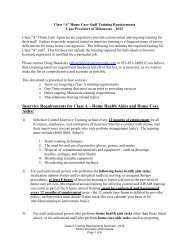 Class âFâ Staff Training Requirements - Care Providers of Minnesota