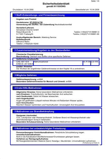 Sicherheitsdatenblatt