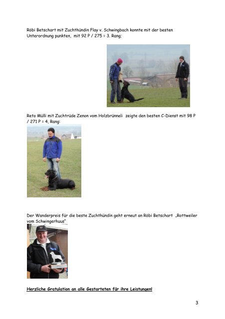 FrÃ¼hlingsprÃ¼fung in Wohlen AG - Schweizerischer Rottweiler Hunde ...