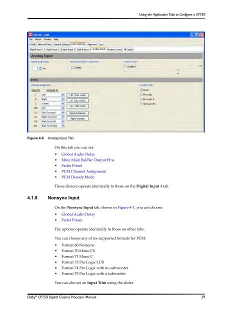 Dolby CP750 Digital Cinema Processor Manual - Projectionniste.net