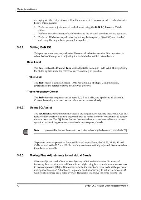 Dolby CP750 Digital Cinema Processor Manual - Projectionniste.net