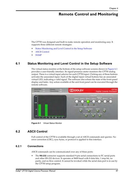 Dolby CP750 Digital Cinema Processor Manual - Projectionniste.net