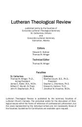 Lutheran Theological Review - Brock University