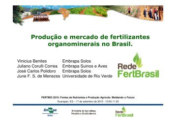 produção e mercados de fertilizantes organominerais no brasil