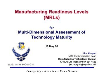 Manufacturing Readiness Levels (MRLs)