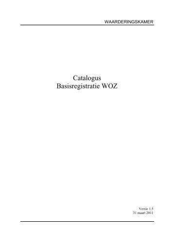 Catalogus Basisregistratie WOZ - Waarderingskamer