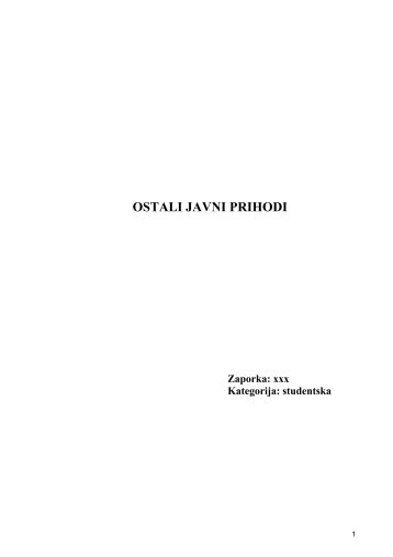 OSTALI JAVNI PRIHODI - Institut za javne financije
