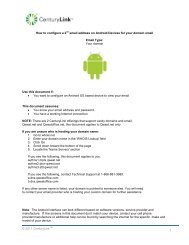 How to configure Android Devices for q.com email - CenturyLink