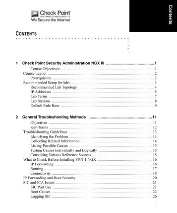 Table of Contents - Check Point