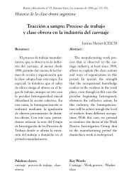 Proceso de trabajo y clase obrera en la industria del carruaje