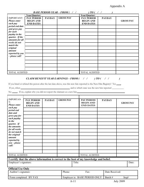 Benefit Accuracy Measurement - Unemployment Insurance