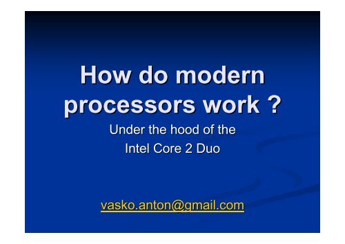 How do modern processors work ?