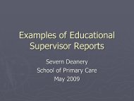 Examples of Educational Supervisor Reports - Severn Deanery