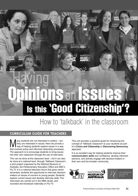 Talkback Classroom (PDF 634.7 KB) National Museum of Australia