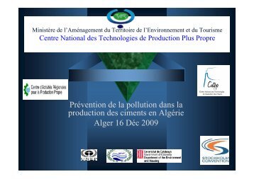 Prévention de la pollution dans la production des ciments en Algérie ...