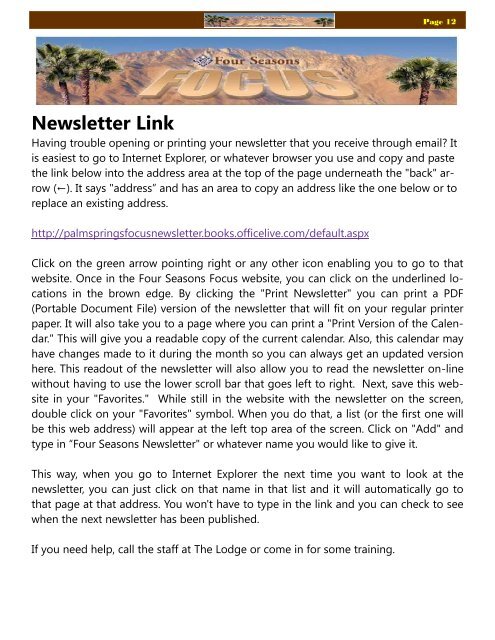November 2010 - Newsletter Website