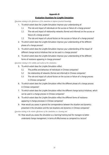 LingHe Simulation - INSEAD CALT