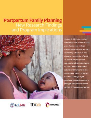 Postpartum Family Planning New Research Findings and Program ...