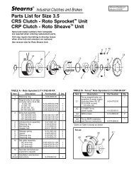 Parts List for Size 3.5 CRS Clutch - Roto ... - Stearns - Rexnord