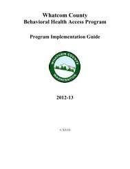 Behavioral Health Access Program Guide (BHAP) - Whatcom County