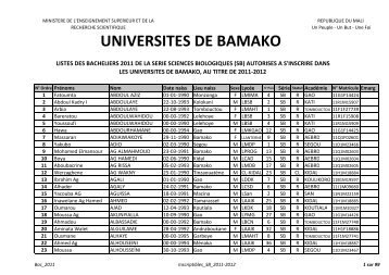 Liste_Bacheliers_2011_ImmatriculÃ©s-SÃ©rie SB - UniversitÃ©s de ...