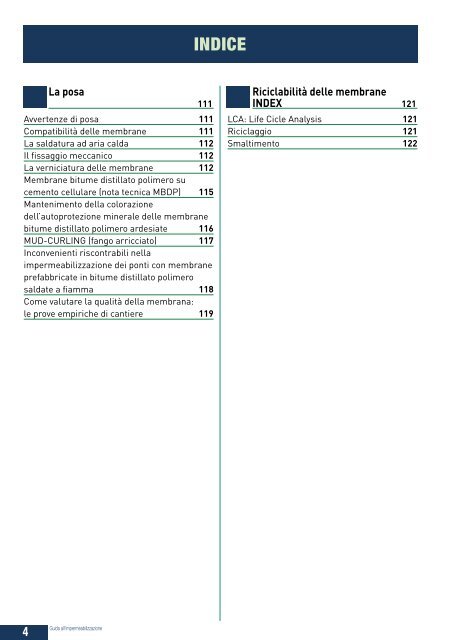 GUIDA ALL'IMPERMEABILIZZAZIONE: I materiali per l ... - Index S.p.A.