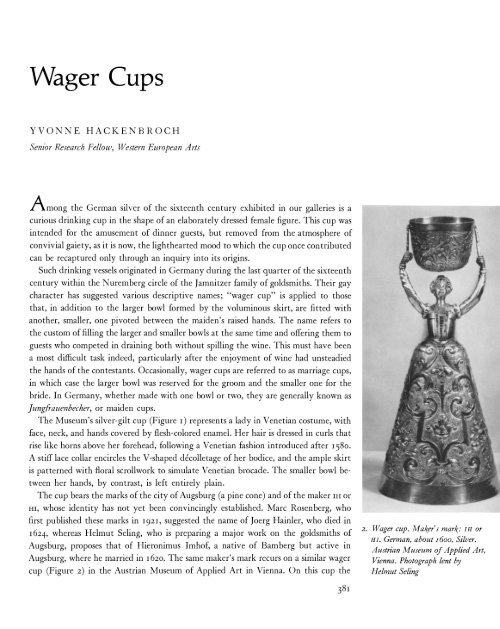 Wager Cups - Metropolitan Museum of Art